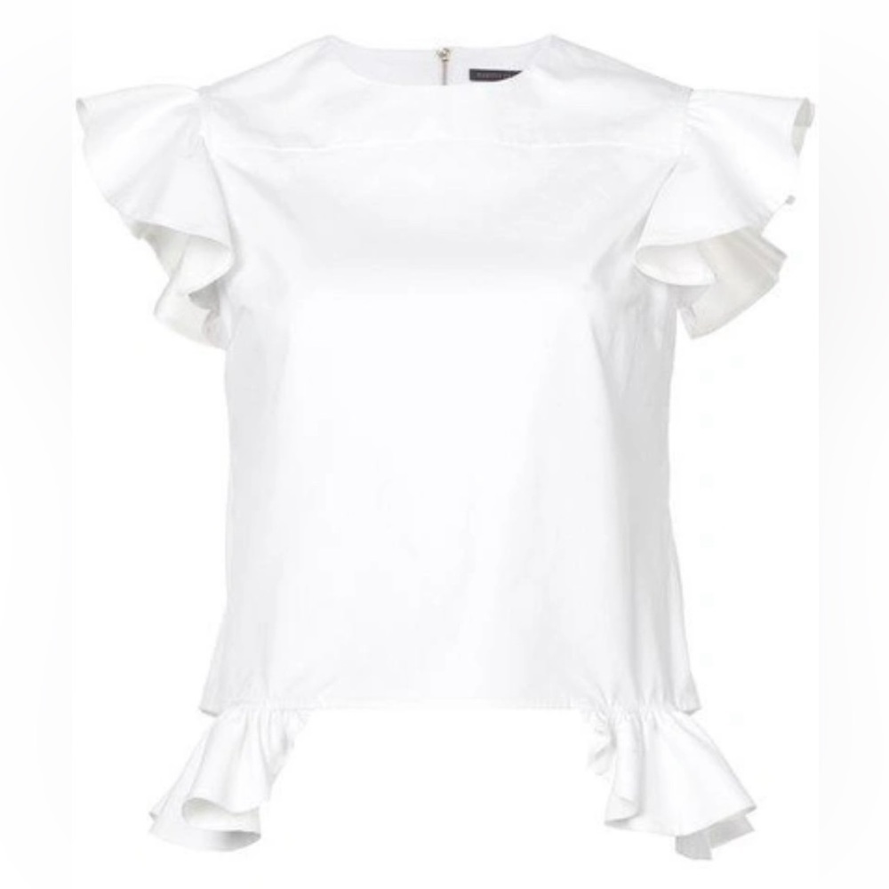 HARVEY FAIRCLOTH Angel Sleeve Zip-Up Top Size: M